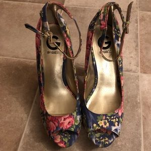 G by Guess Floral Heels